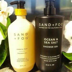 SAND + FOG Amber & Pear and Ocean & Sea Salt Shower Gel Duo Set